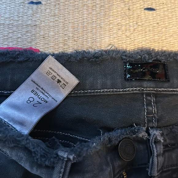 MOTHER star stitched black skinny jeans - Picture 3 of 4